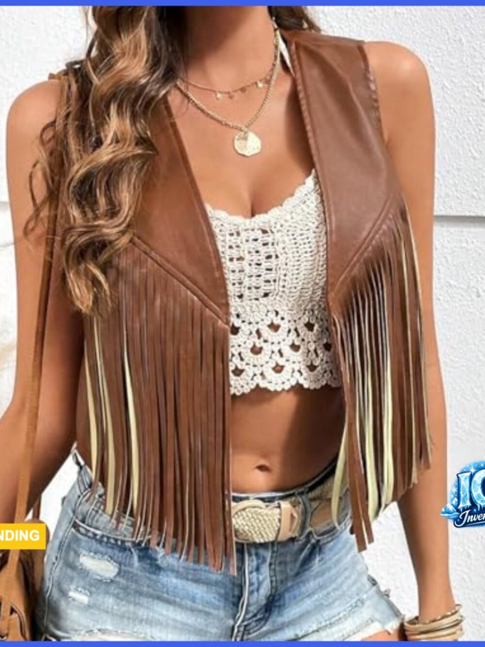 Leather Fringe Vest Sleeveless Western Cowgirl Jacket - Picture 2 of 7